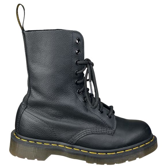 Dr. Martens Women’s Black Leather Combat Boots Size US 7 - Picture 1 of 10